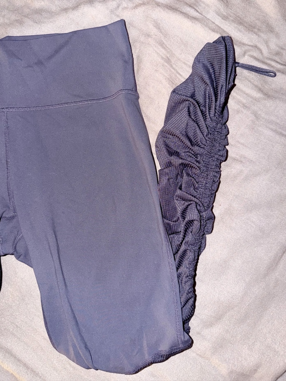 Fabletics High Waisted Ruched Calf Leggings Purple - Picture 4 of 5